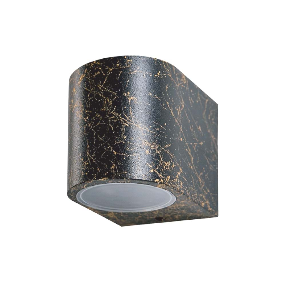 TEK YÖNLÜ PLASTİK OVAL GU-10 SİYAH-GOLD DUVAR APLİK