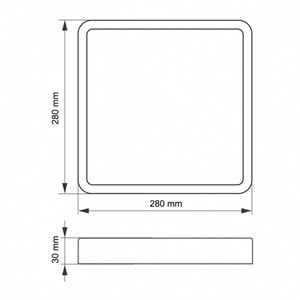 24W SIVA ÜSTÜ KARE LED PANEL GÜNIŞIĞI