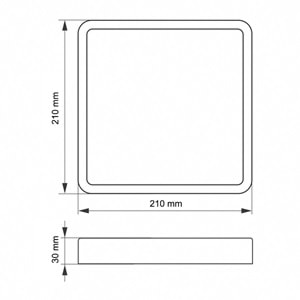 18W SIVA ÜSTÜ KARE LED PANEL BEYAZ